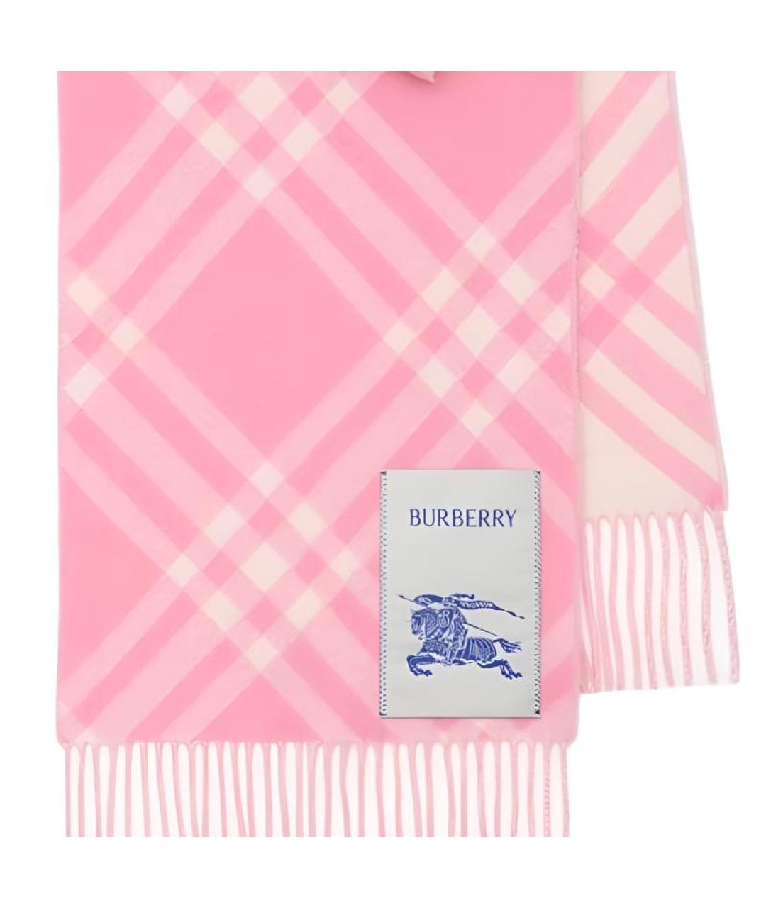 BURBERRY Розовый шарф, фото 3