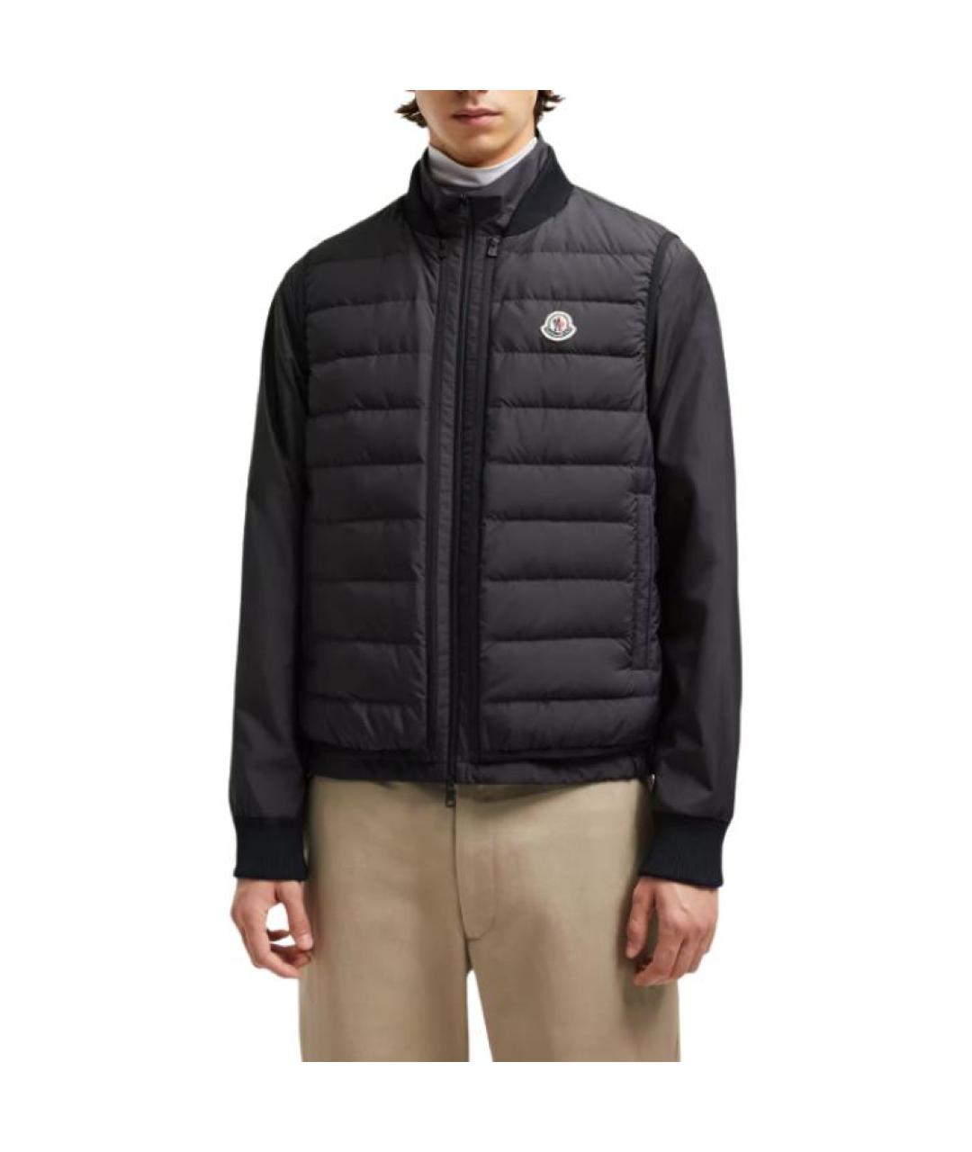 MONCLER Черный пуховик, фото 2