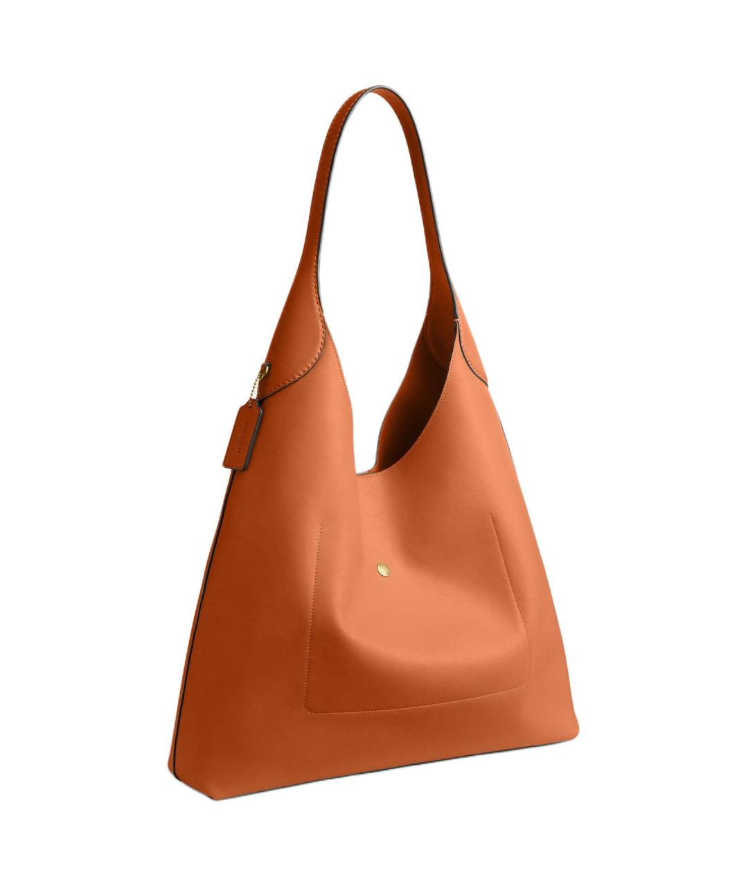 COACH Оранжевая кожаная сумка через плечо, фото 2