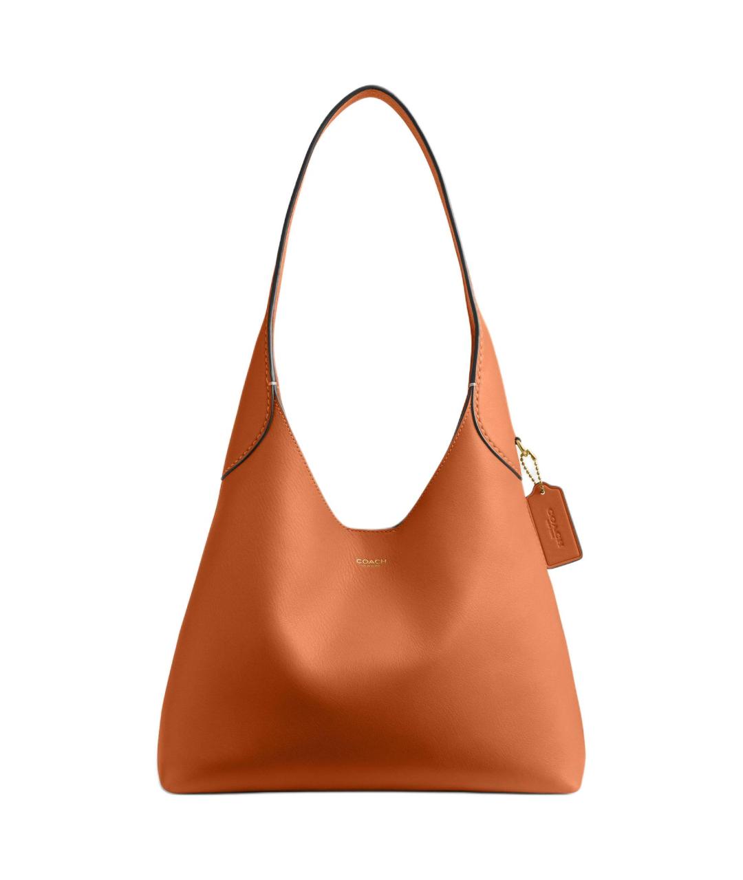 COACH Оранжевая кожаная сумка через плечо, фото 1