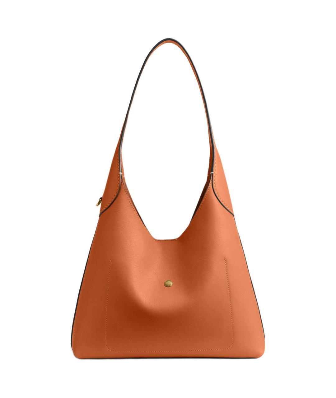 COACH Оранжевая кожаная сумка через плечо, фото 3