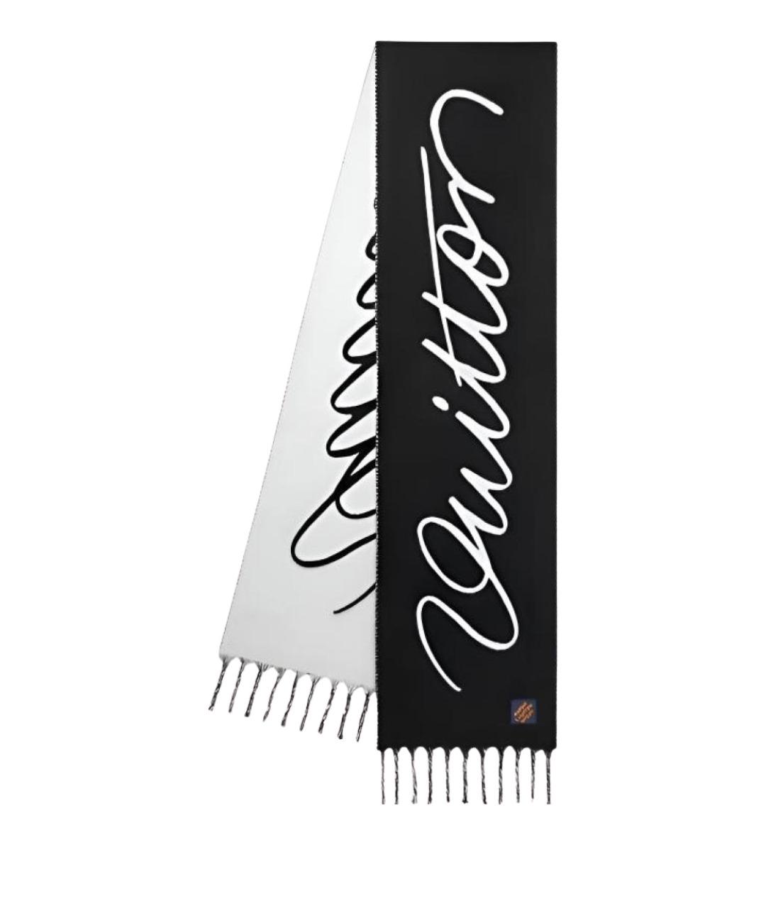 LOUIS VUITTON Черный шерстяной шарф, фото 1