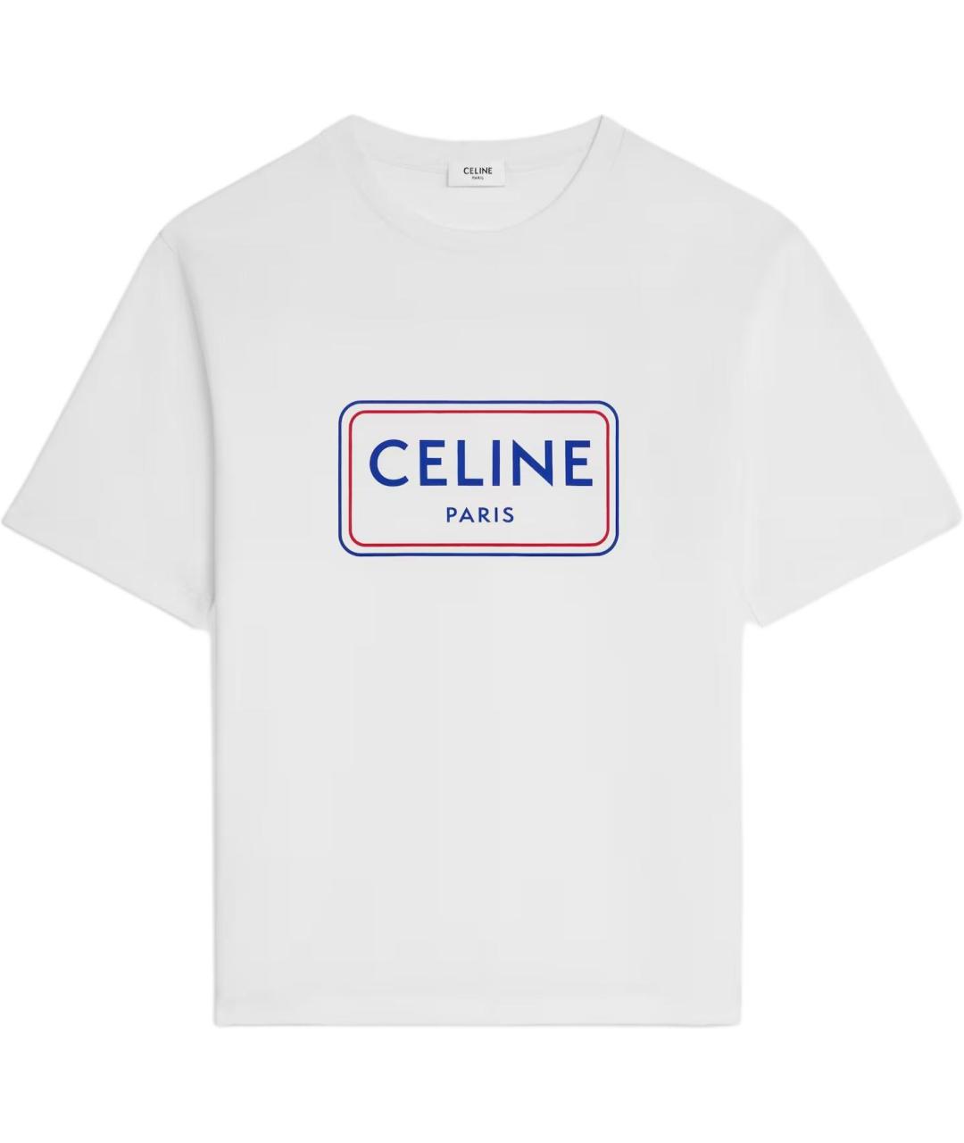 CELINE Белая хлопковая футболка, фото 1