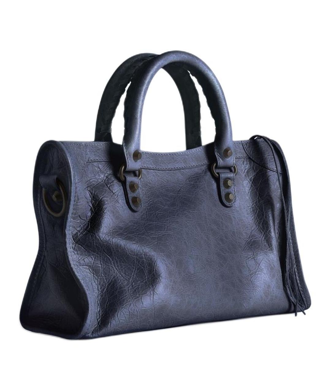 BALENCIAGA Синяя кожаная сумка через плечо, фото 4