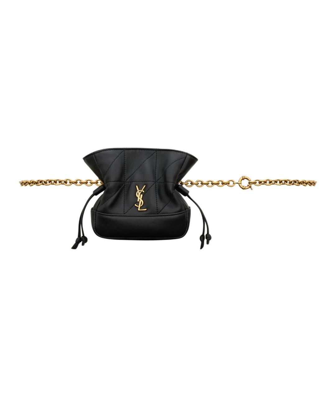 SAINT LAURENT Черная кожаная поясная сумка, фото 1