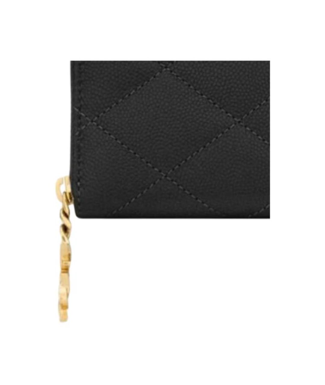 SAINT LAURENT Черный кожаный кошелек, фото 4