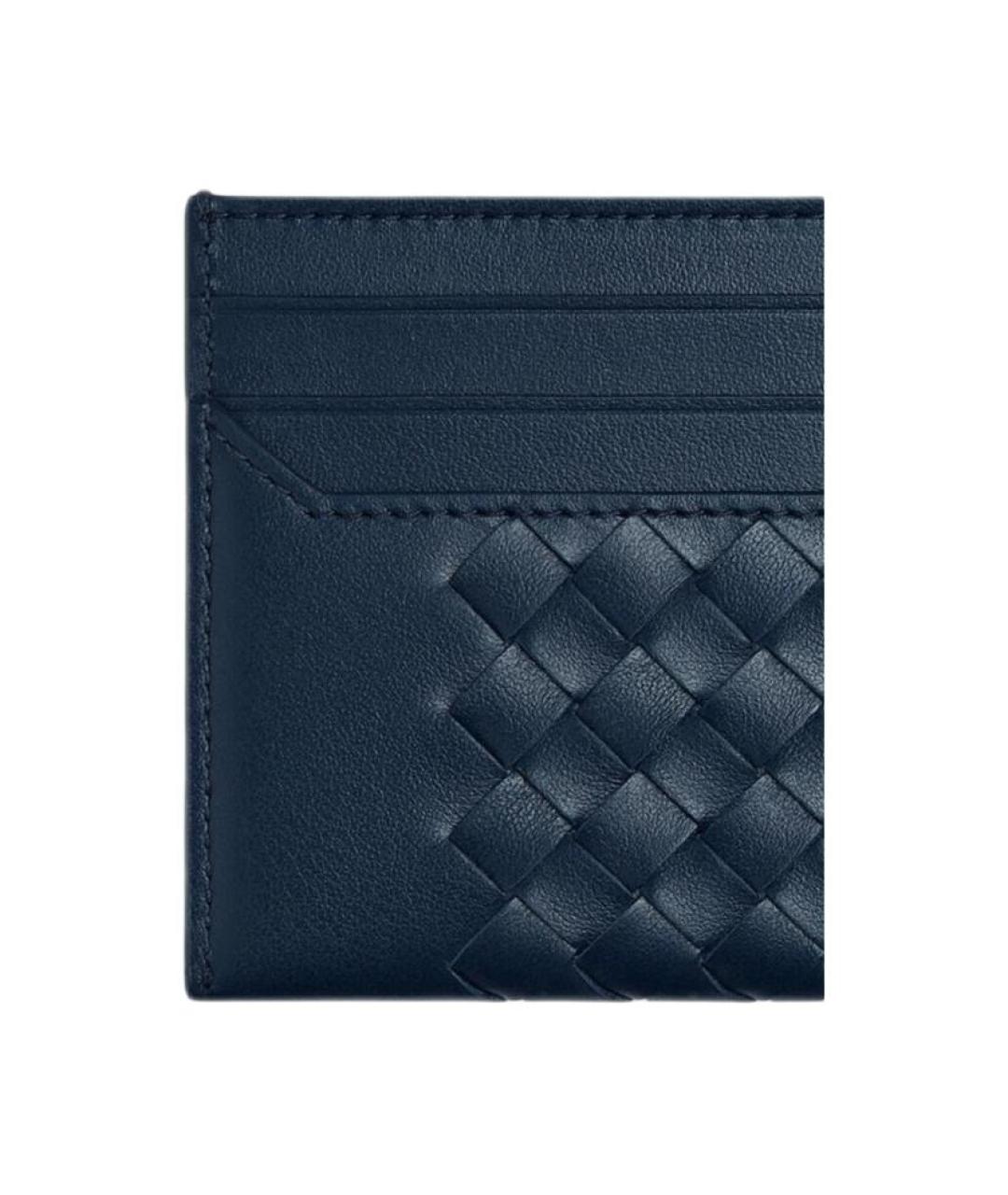 BOTTEGA VENETA Синий кожаный кардхолдер, фото 3