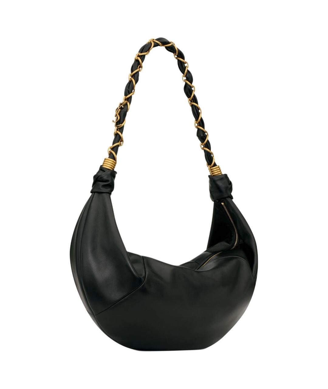 SAINT LAURENT Черная кожаная сумка через плечо, фото 4