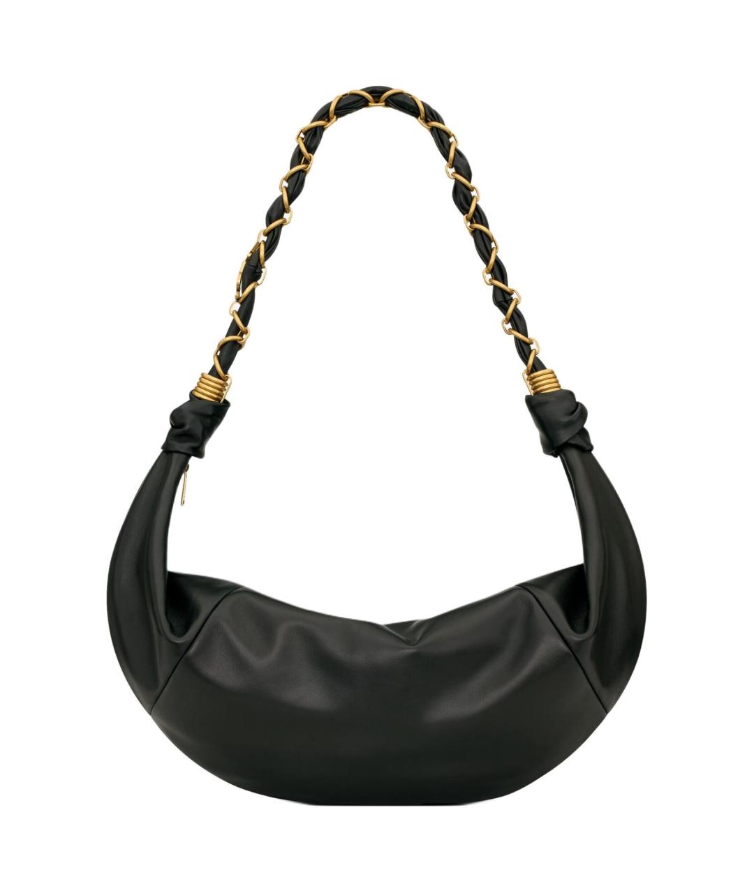 SAINT LAURENT Черная кожаная сумка через плечо, фото 1