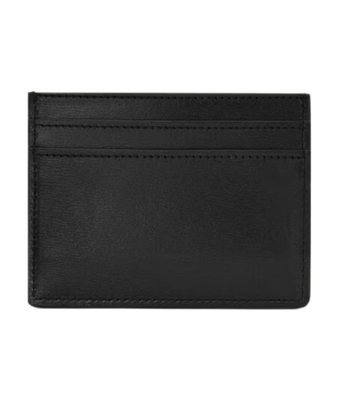 SAINT LAURENT Черный кожаный кардхолдер, фото 2