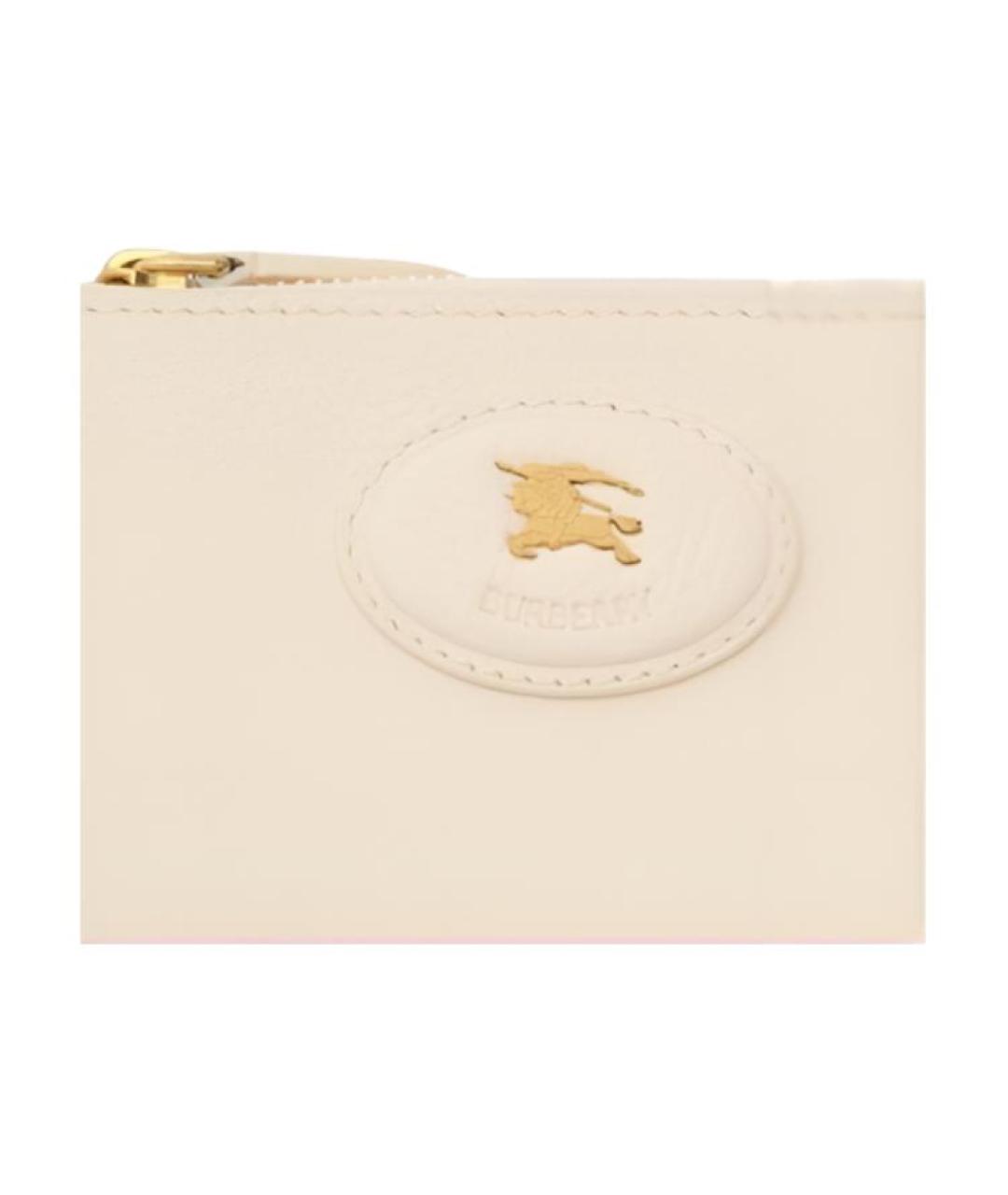 BURBERRY Бежевый кожаный кошелек, фото 4