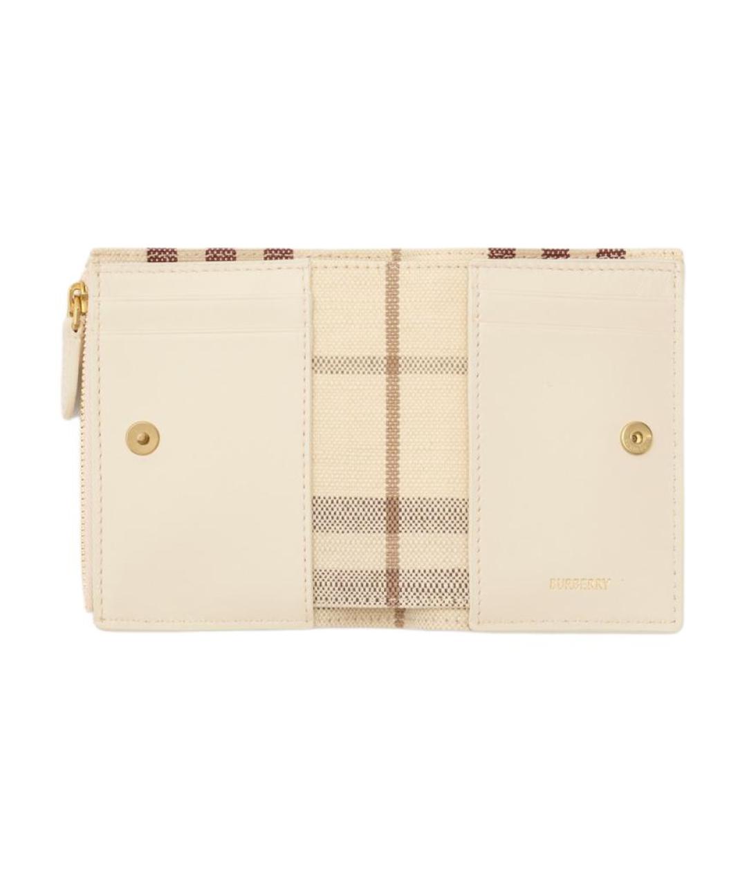 BURBERRY Бежевый кожаный кошелек, фото 3