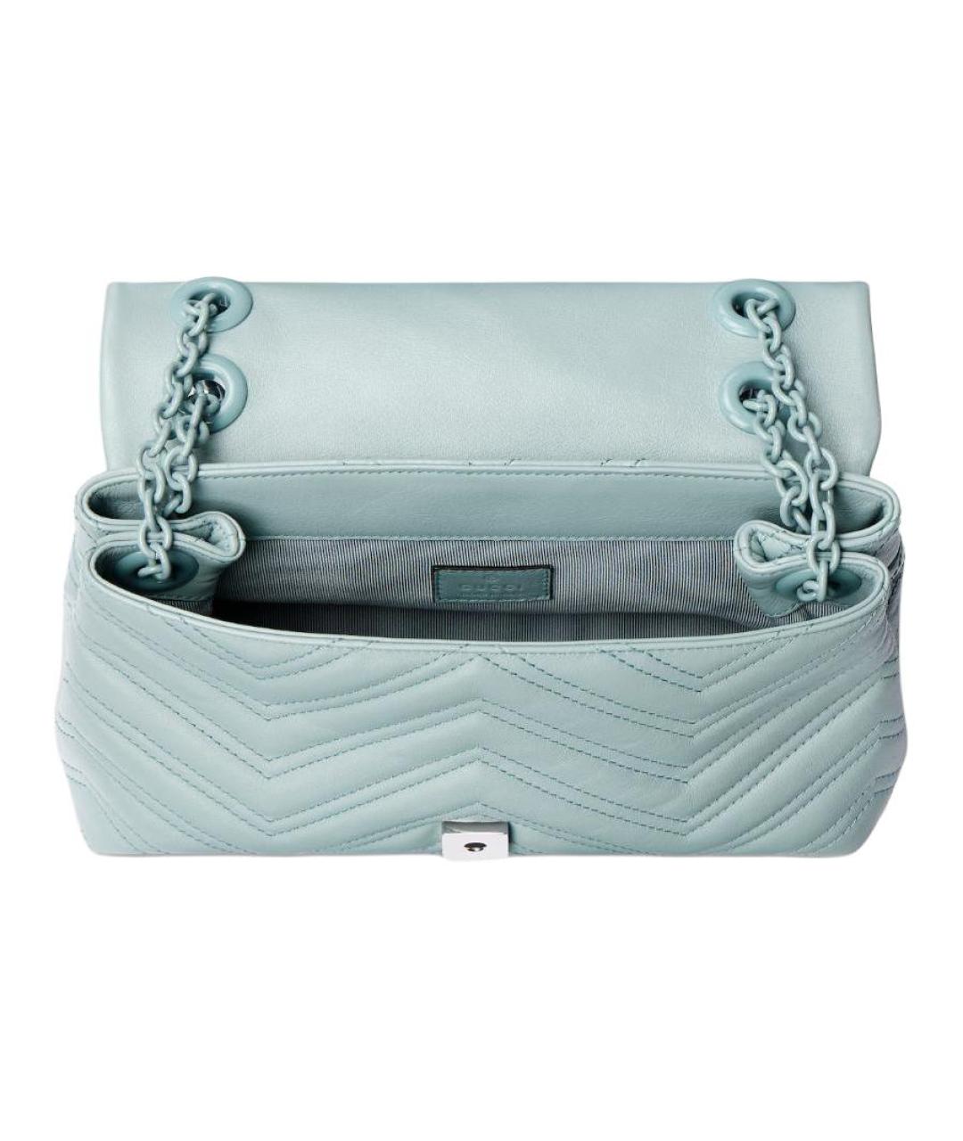 GUCCI Голубая кожаная сумка через плечо, фото 4