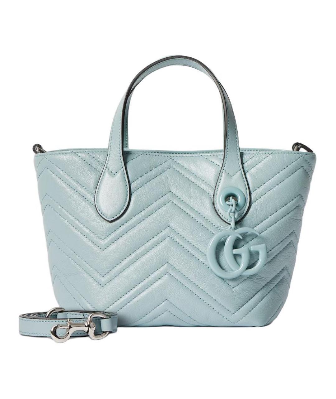 GUCCI Голубая кожаная сумка через плечо, фото 4