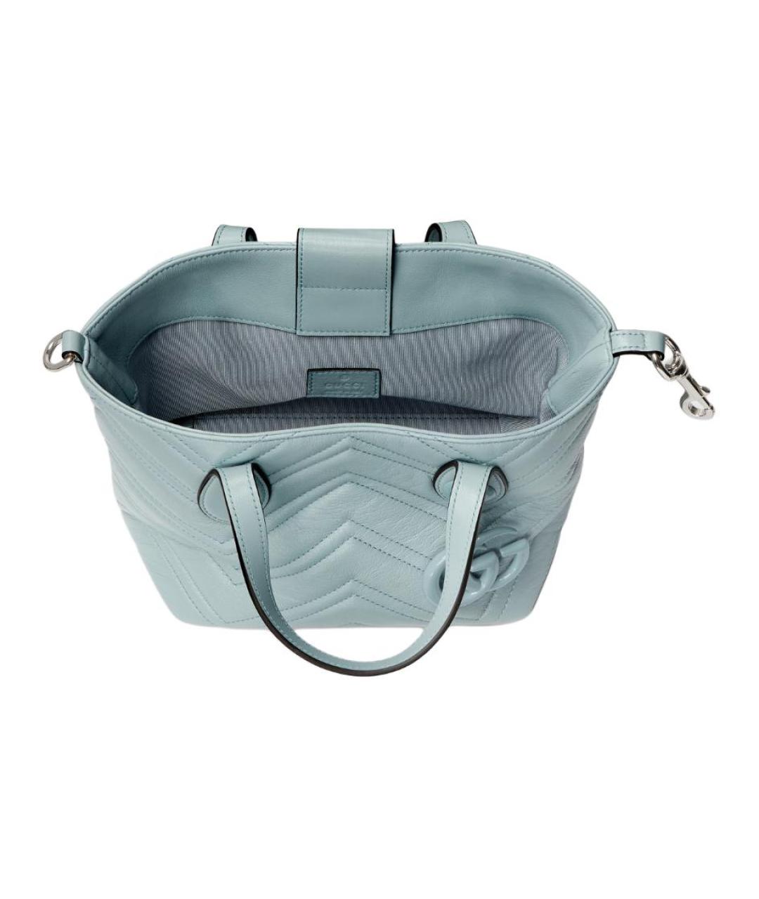 GUCCI Голубая кожаная сумка через плечо, фото 5