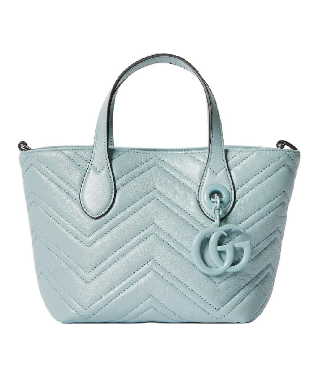 GUCCI Голубая кожаная сумка через плечо, фото 1