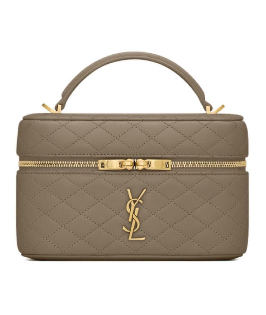 SAINT LAURENT Бежевая кожаная сумка через плечо, фото 1