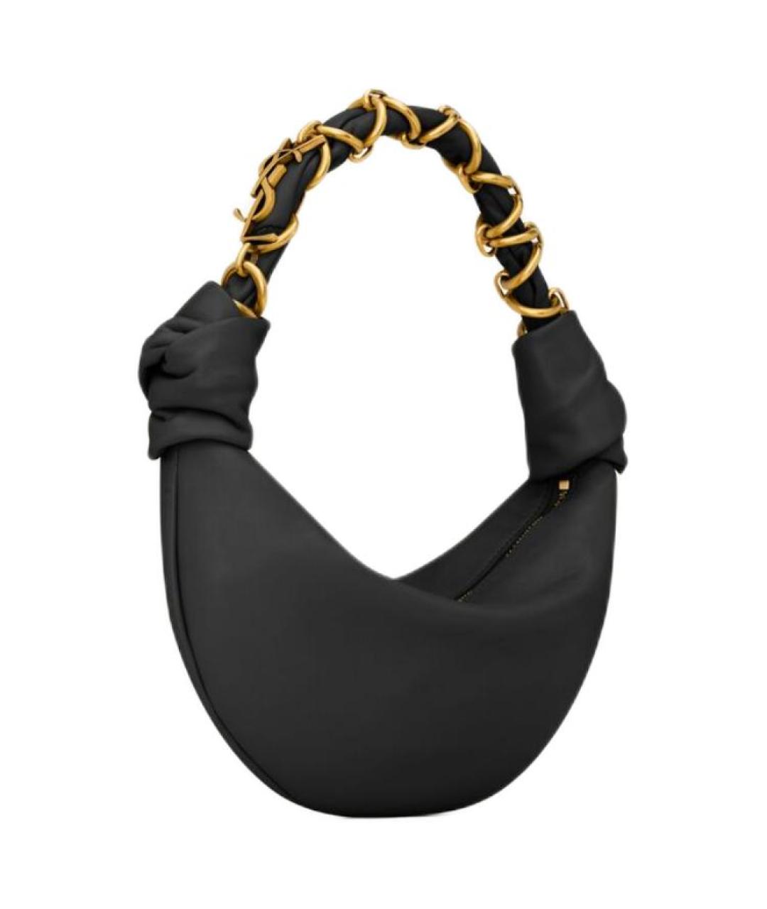 SAINT LAURENT Черная кожаная сумка через плечо, фото 4