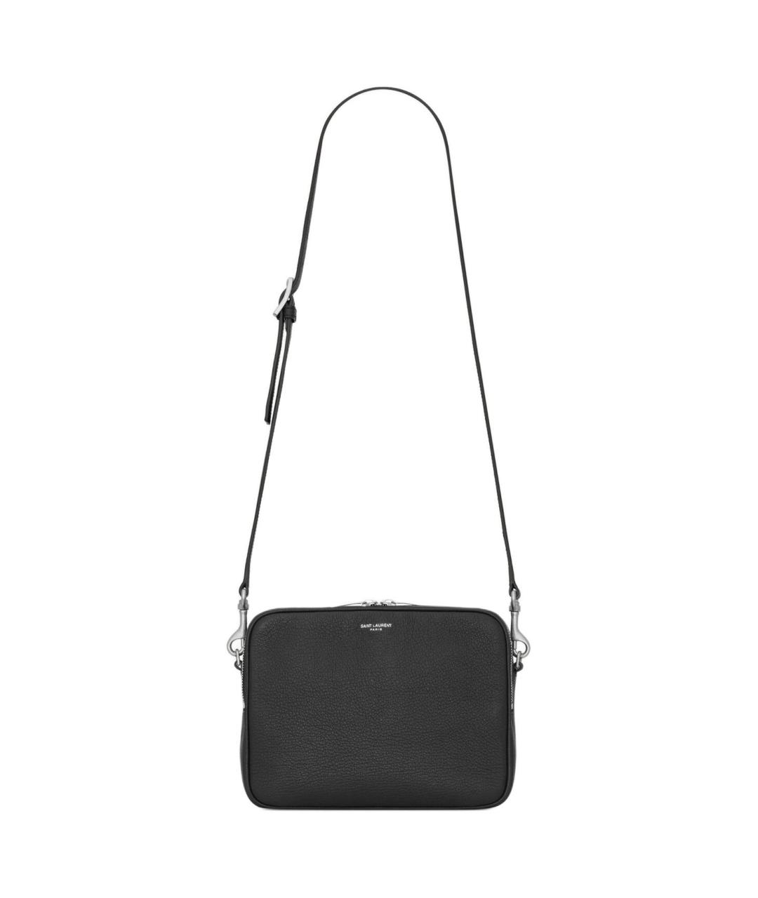 SAINT LAURENT Черная кожаная сумка через плечо, фото 1