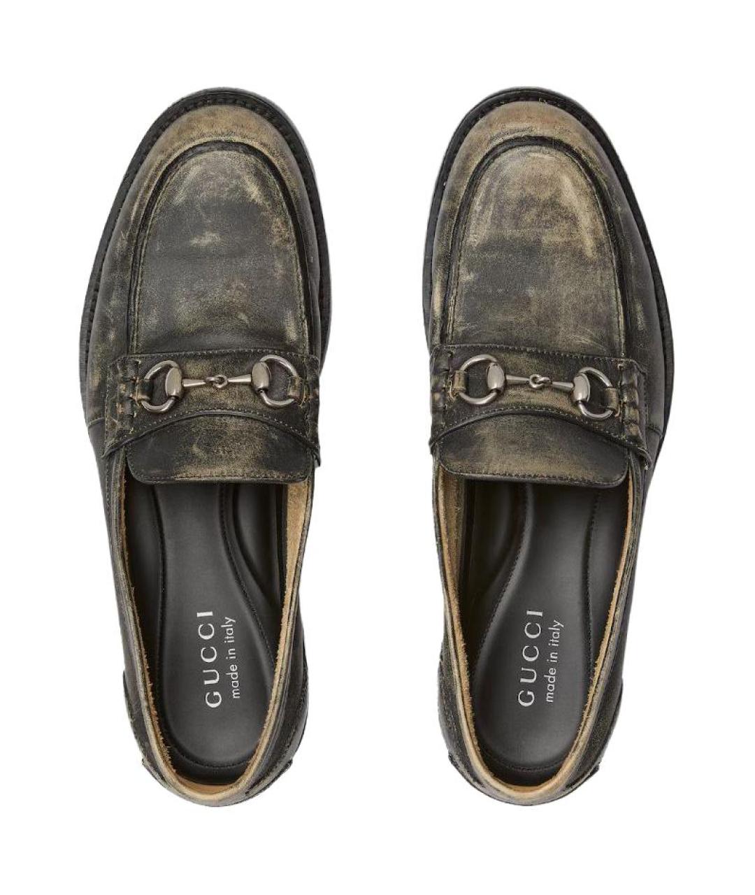 GUCCI Коричневые кожаные лоферы, фото 4