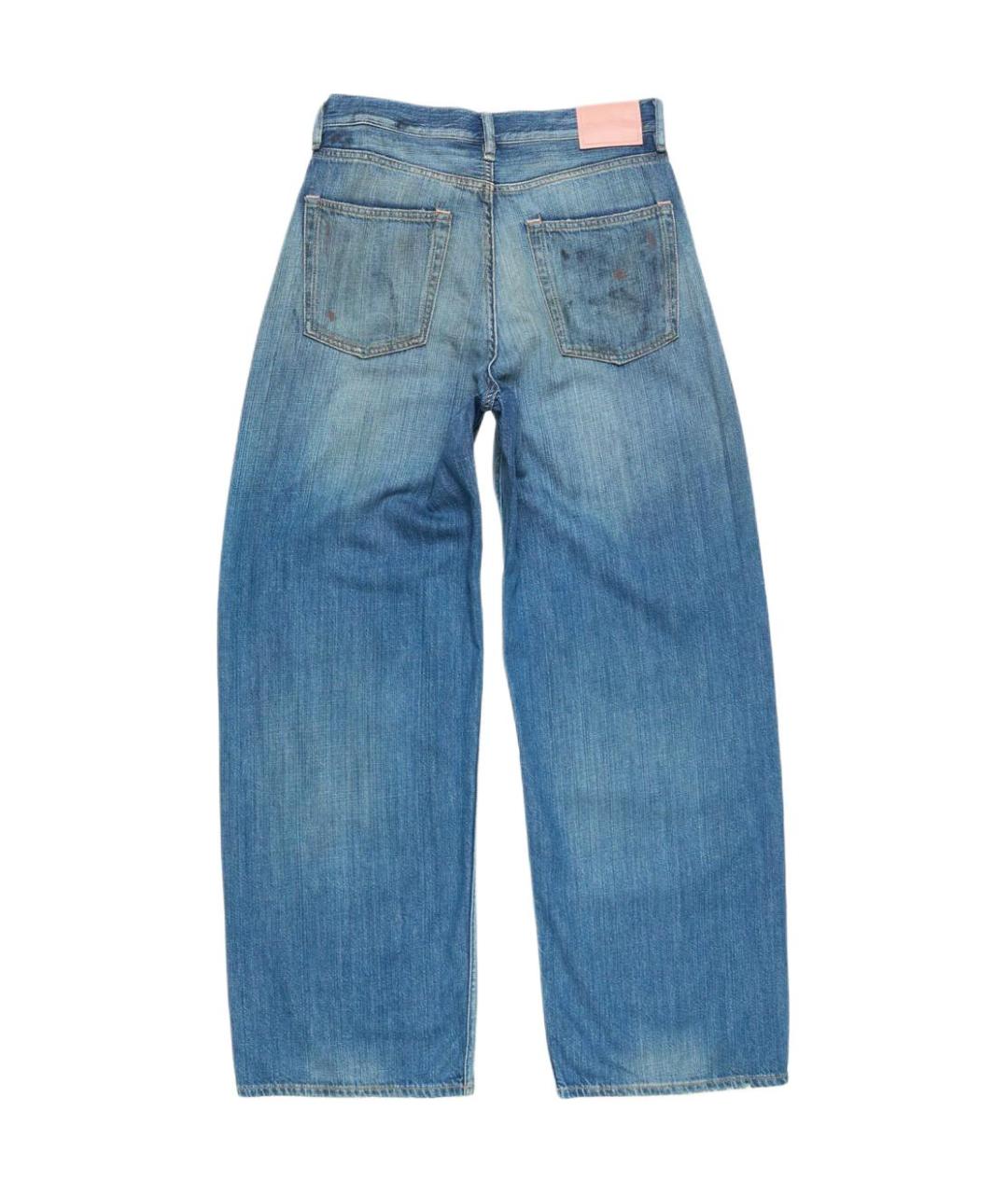 ACNE STUDIOS Синие хлопковые прямые джинсы, фото 2