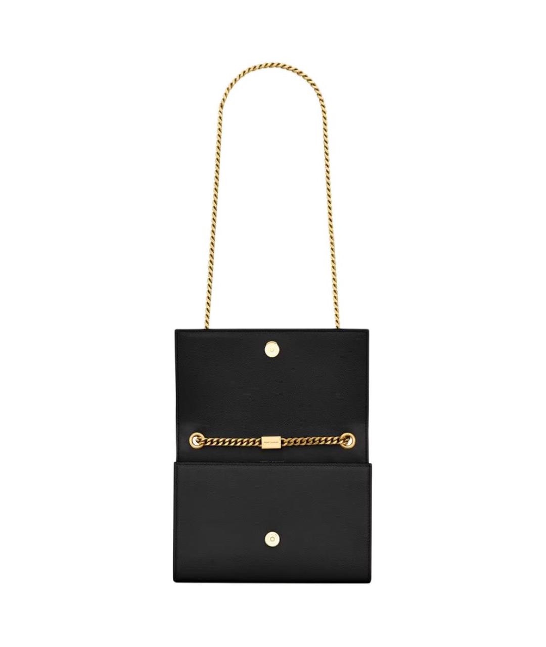 SAINT LAURENT Черная кожаная сумка через плечо, фото 5