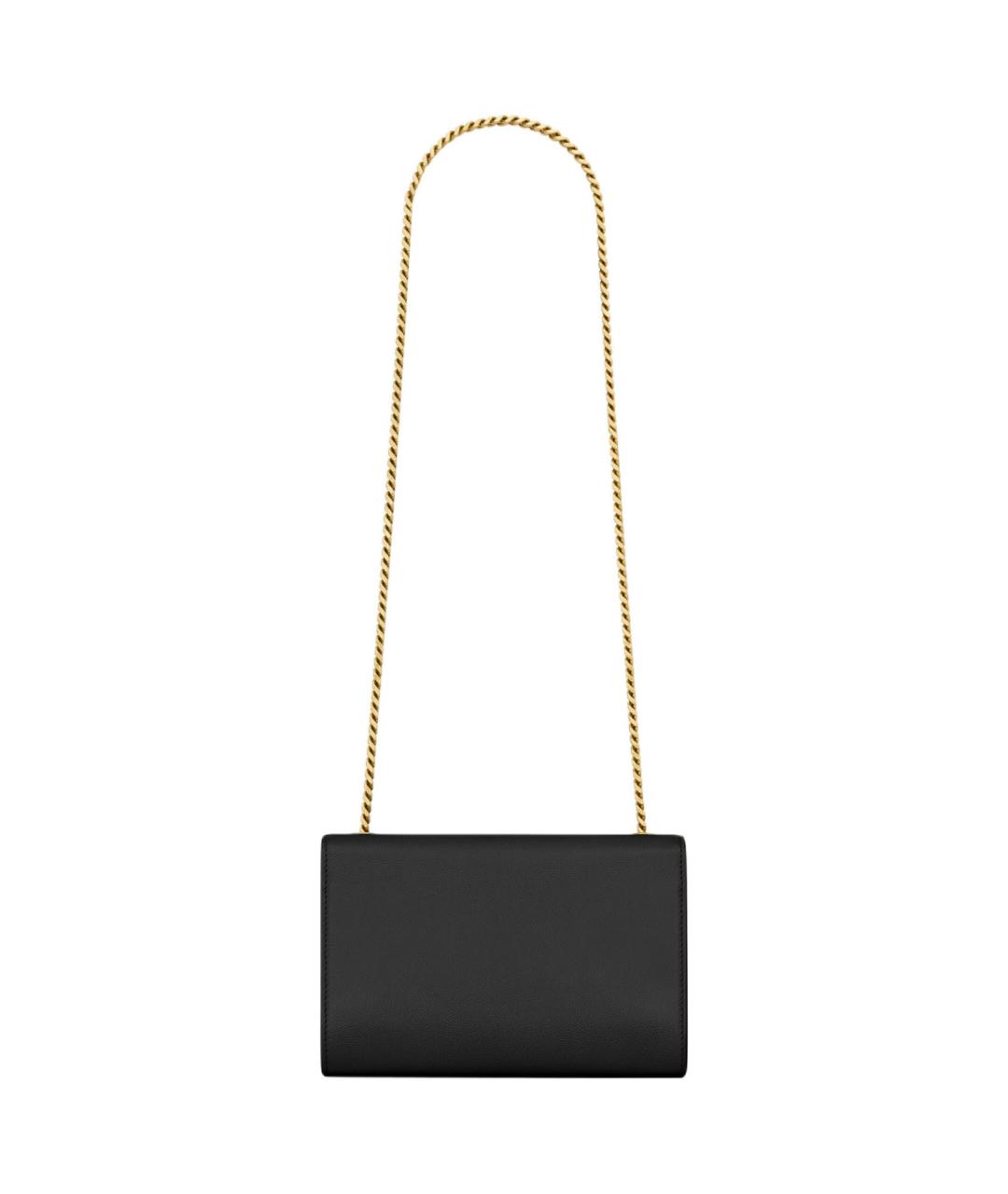 SAINT LAURENT Черная кожаная сумка через плечо, фото 4