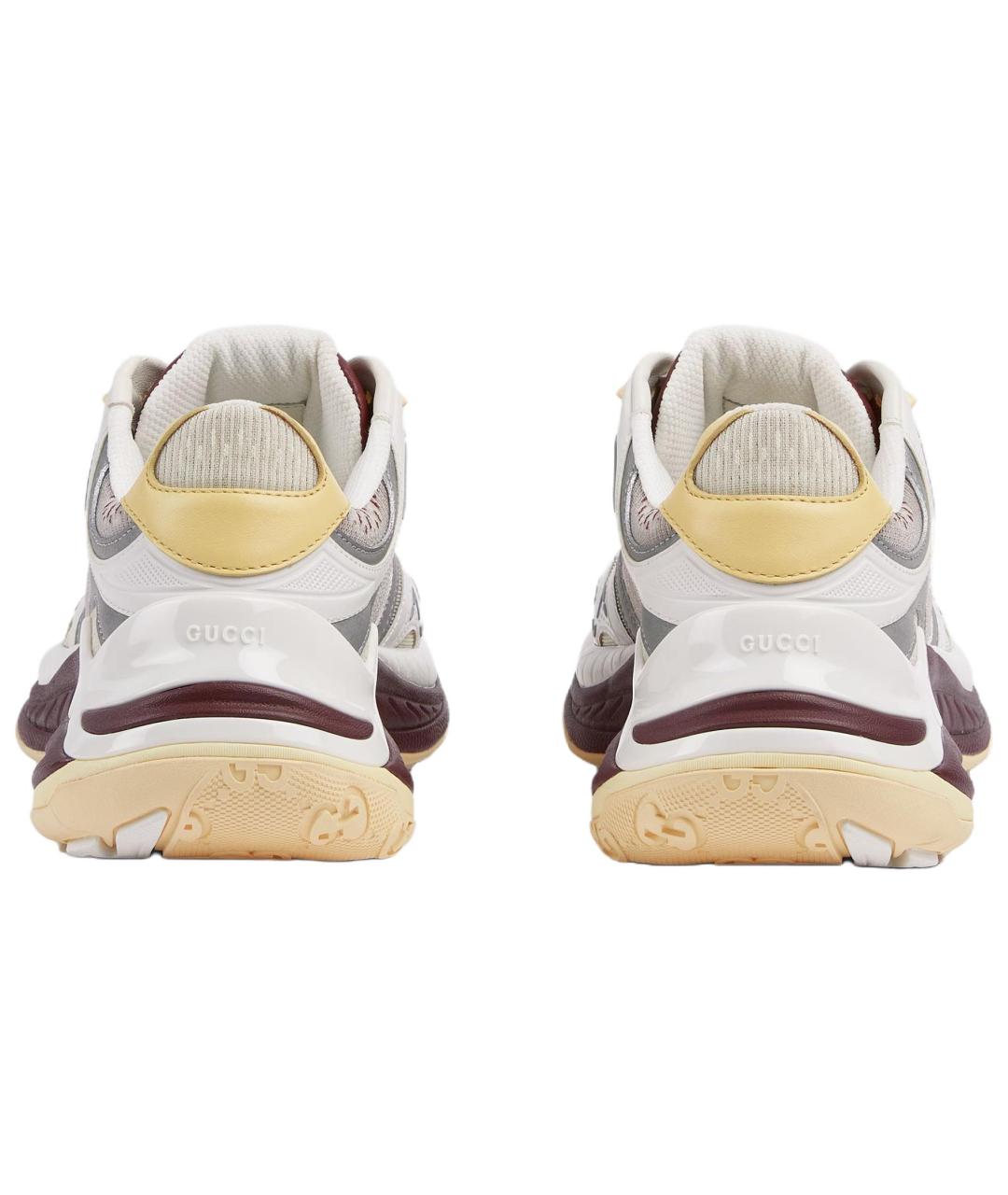 GUCCI Белые кожаные кроссовки, фото 4