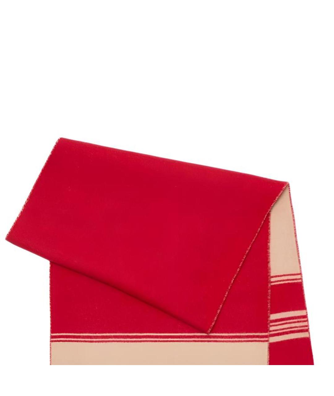 BURBERRY Красный шерстяной шарф, фото 2