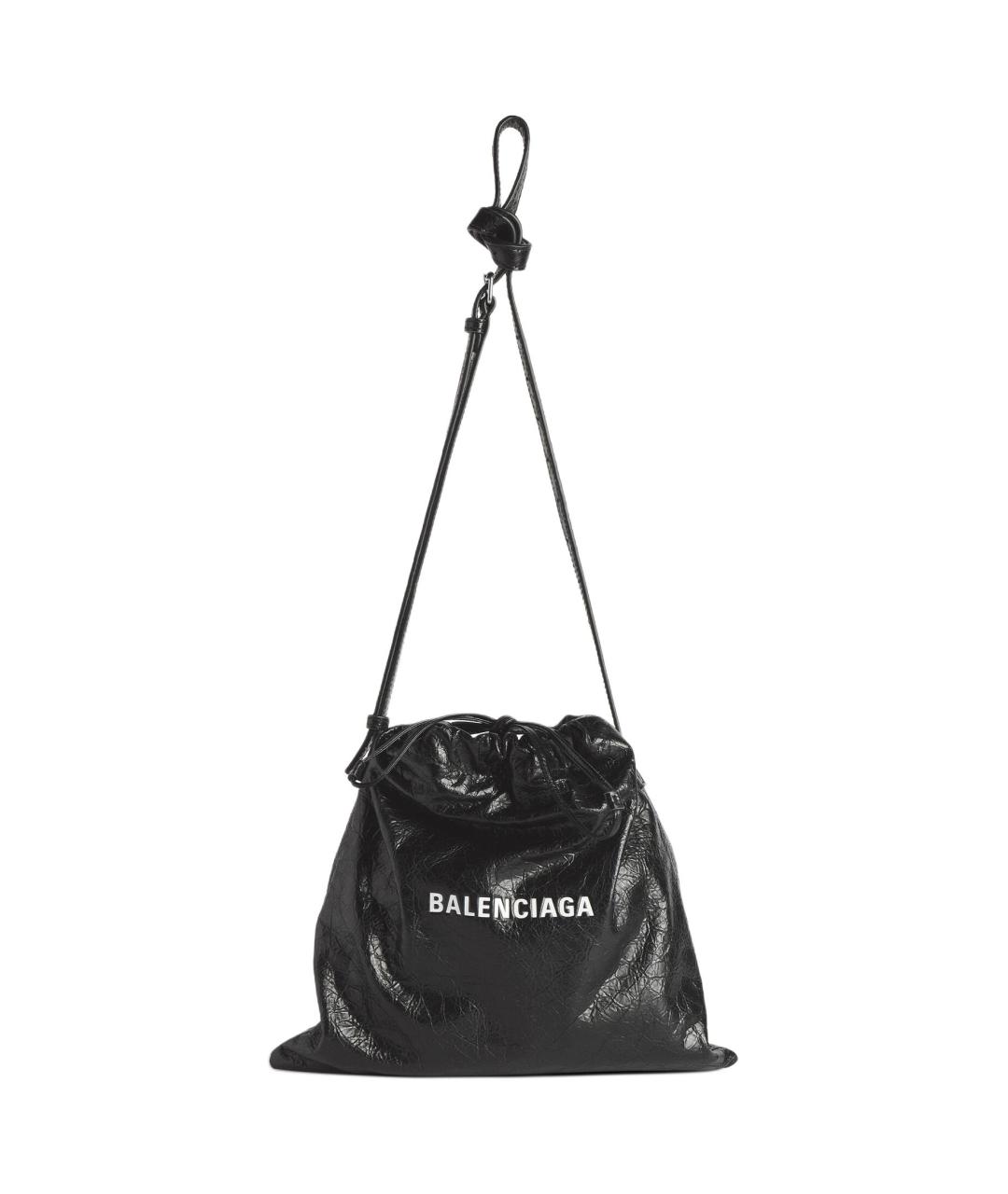 BALENCIAGA Черная кожаная сумка на плечо, фото 1