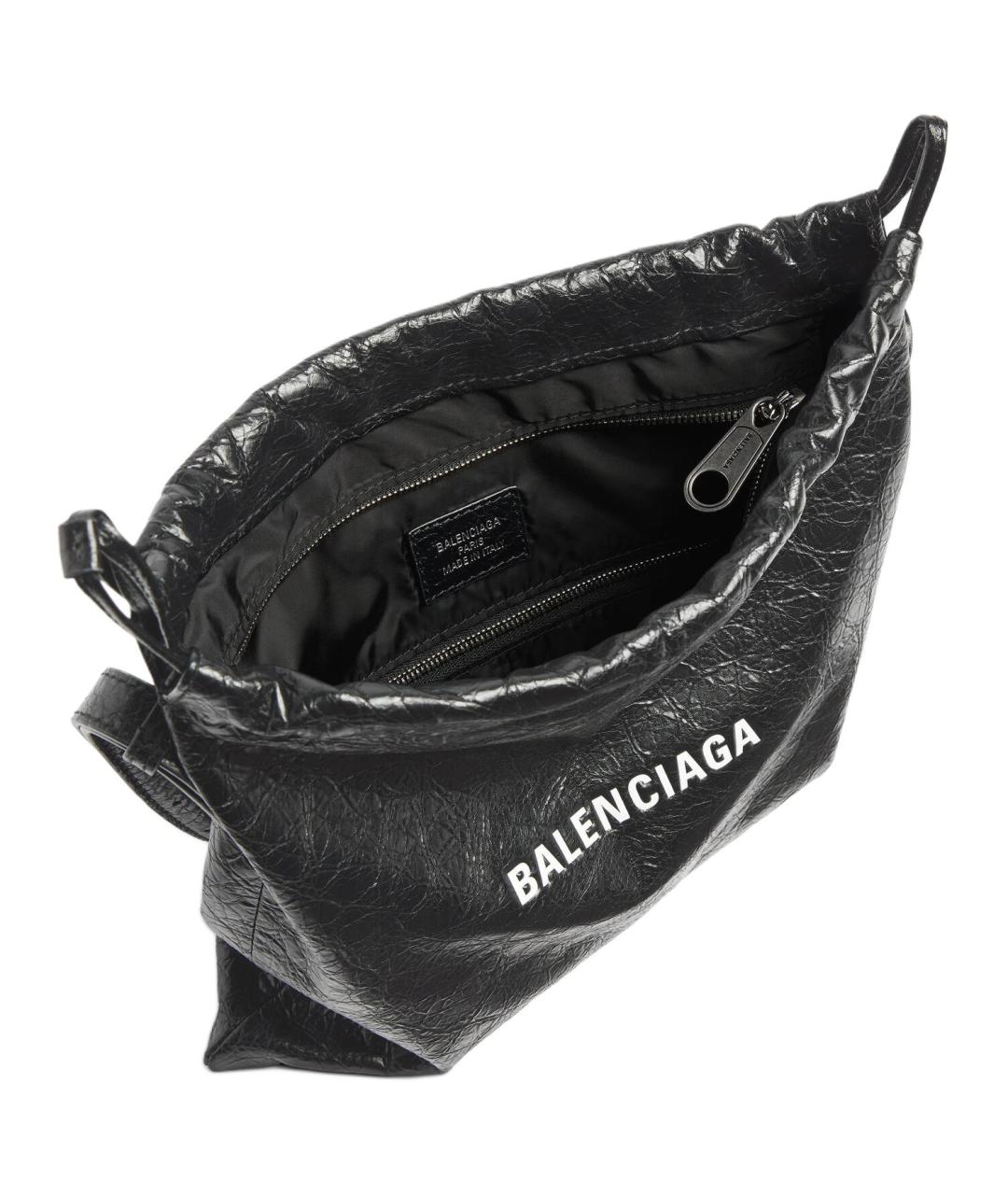 BALENCIAGA Черная кожаная сумка на плечо, фото 4