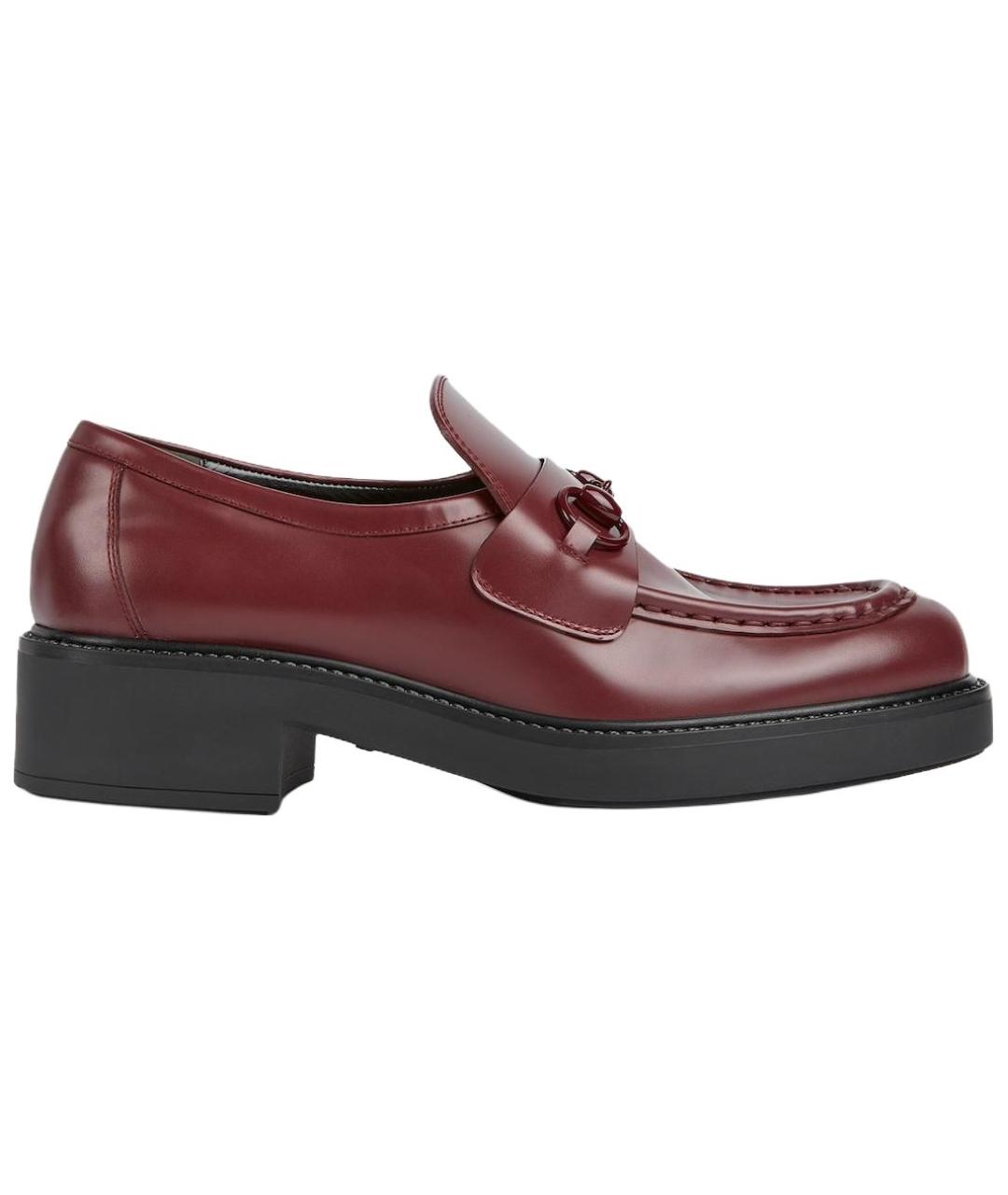 GUCCI Красные кожаные лоферы, фото 1