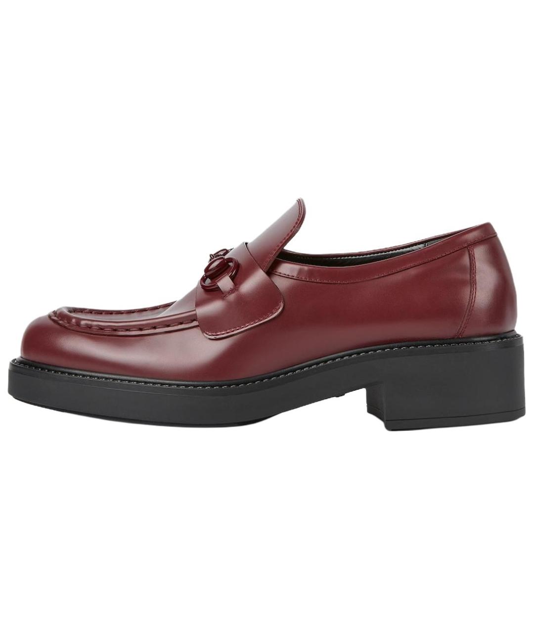 GUCCI Красные кожаные лоферы, фото 2