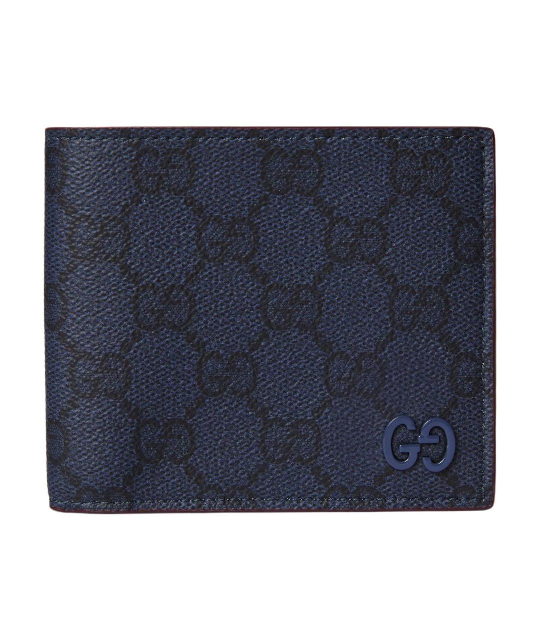 GUCCI Темно-синий кожаный кошелек, фото 1