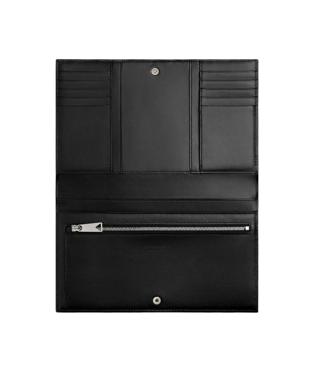 BOTTEGA VENETA Черный кожаный кошелек, фото 2