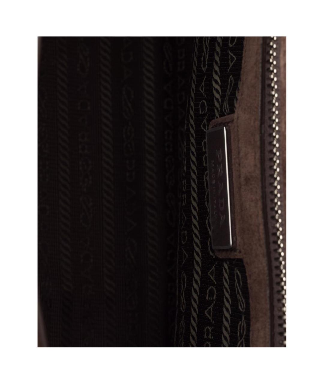 PRADA Коричневая замшевая сумка на плечо, фото 5