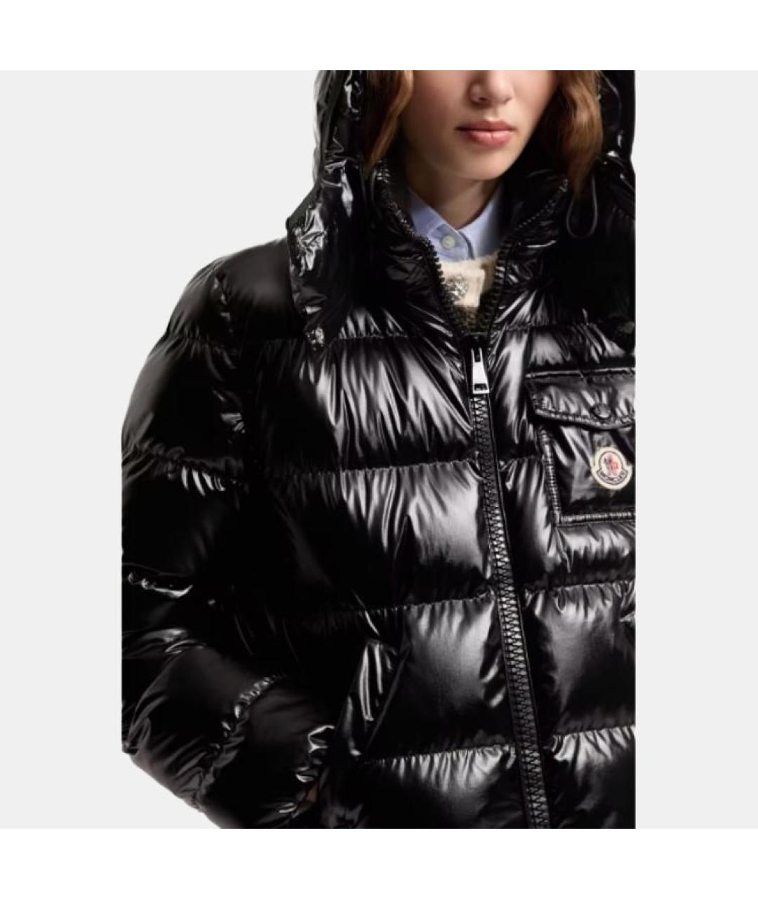 MONCLER Черный пуховик, фото 4
