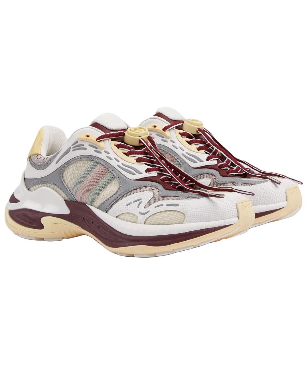 GUCCI Белые кожаные кроссовки, фото 2