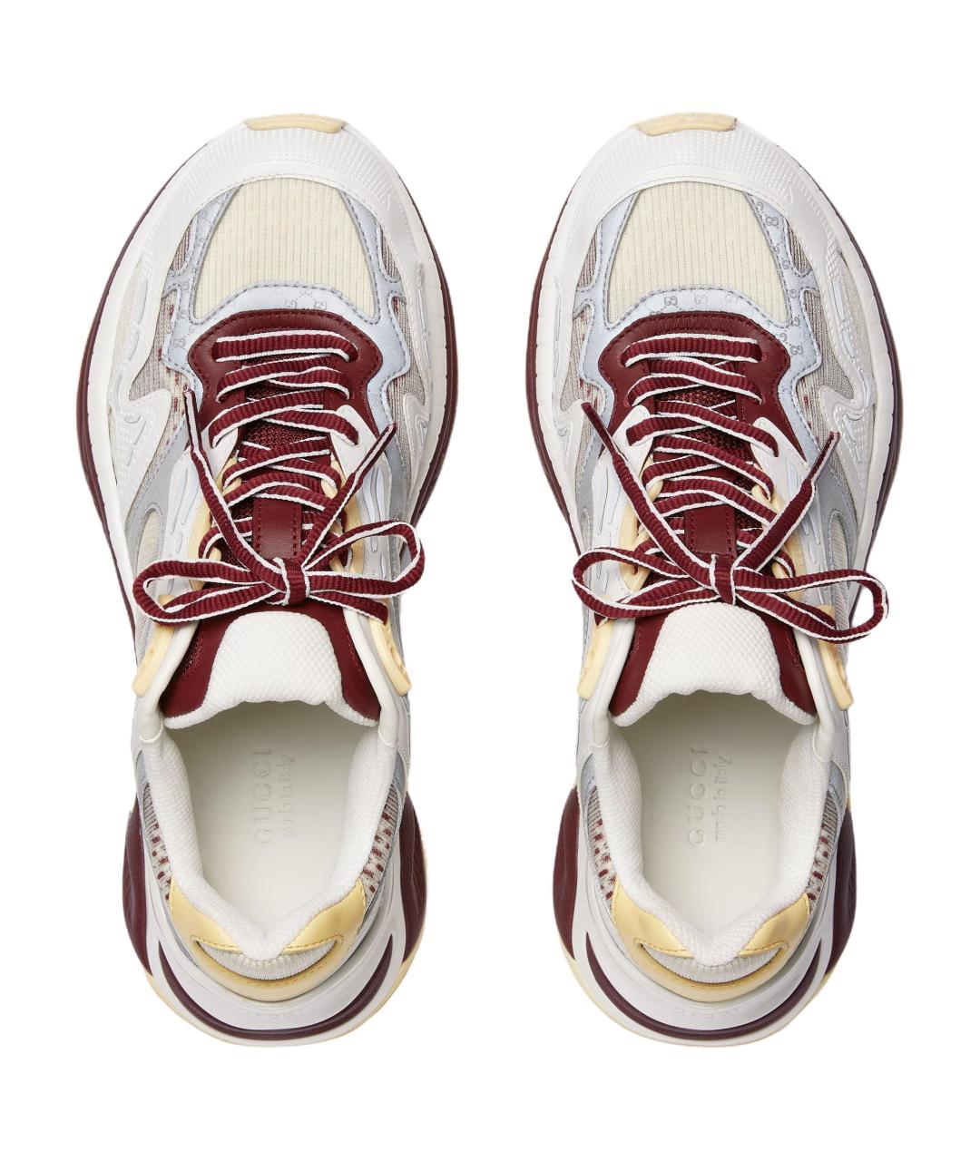 GUCCI Белые кожаные кроссовки, фото 3