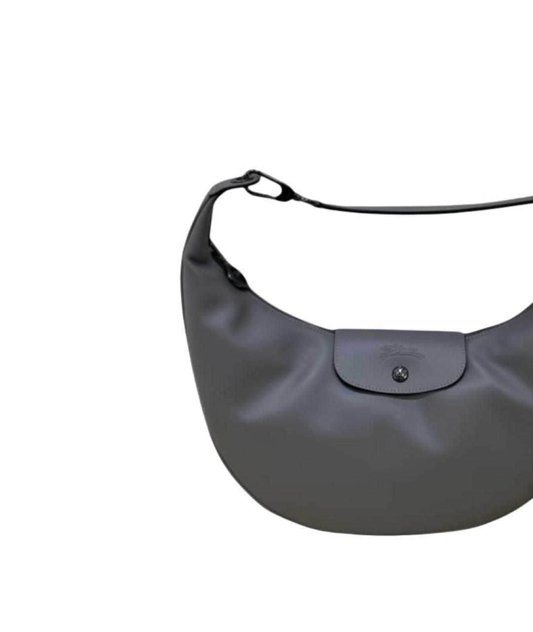 LONGCHAMP Серая кожаная сумка через плечо, фото 4