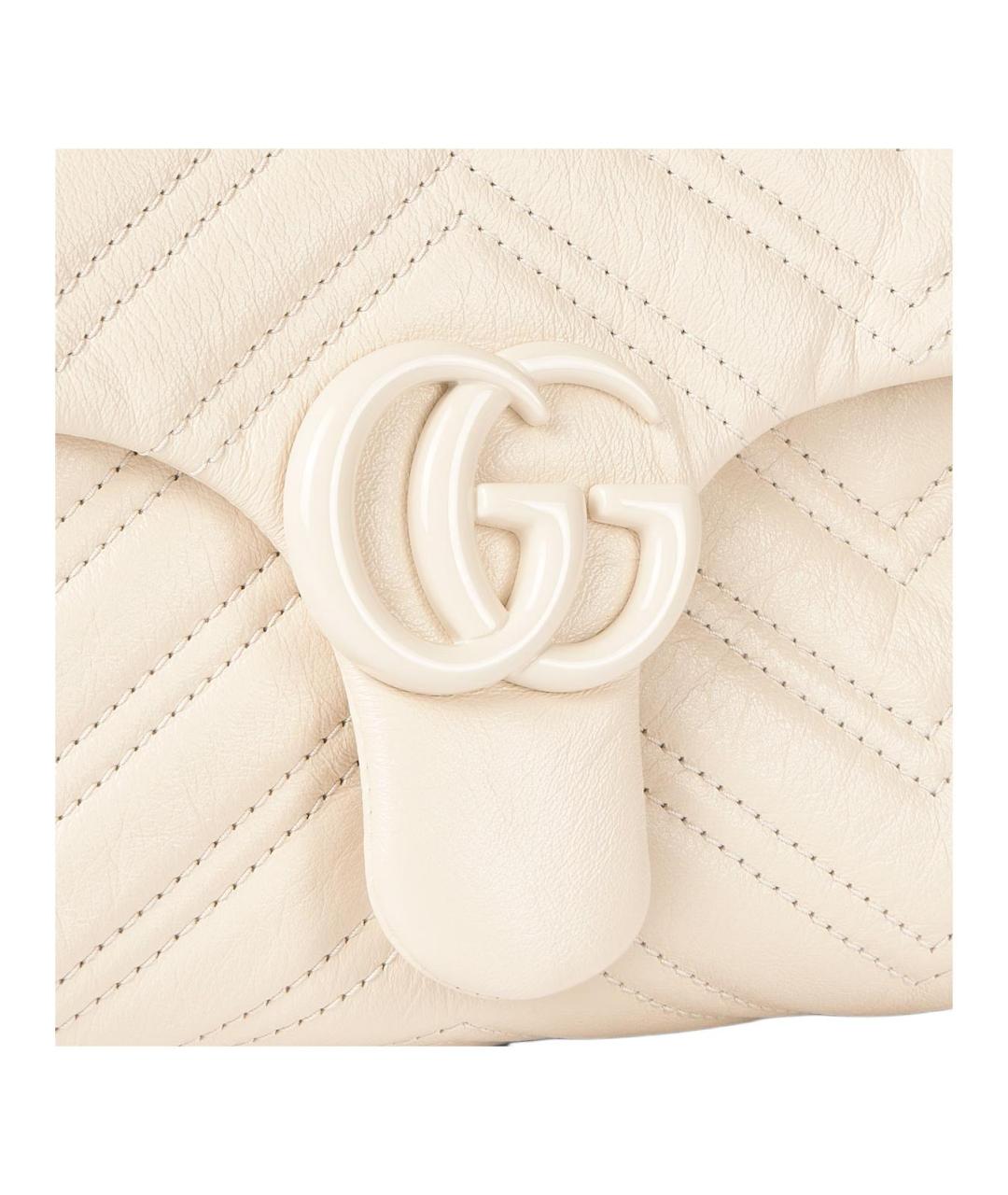 GUCCI Бежевая кожаная сумка через плечо, фото 5