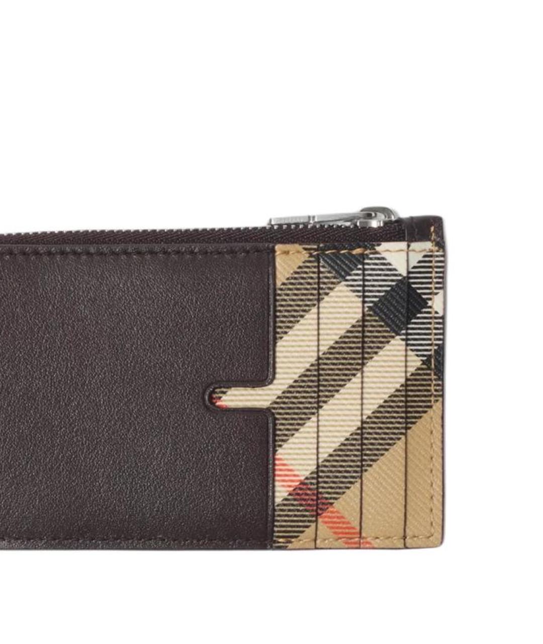 BURBERRY Коричневый кожаный кардхолдер, фото 3
