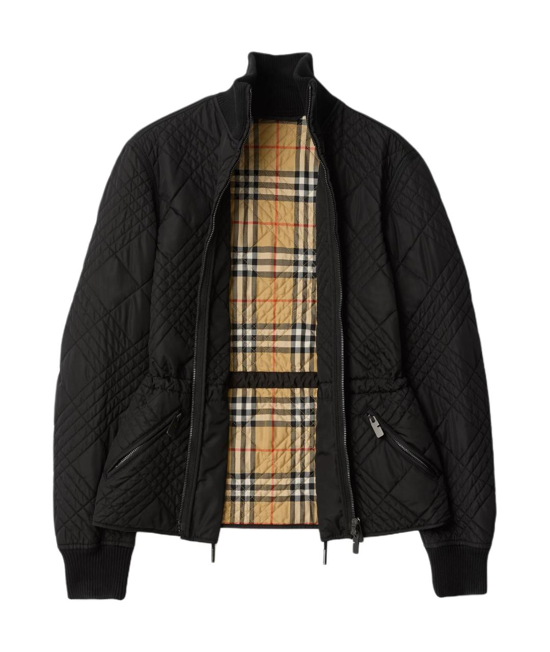 BURBERRY Черная полиамидовая куртка, фото 2