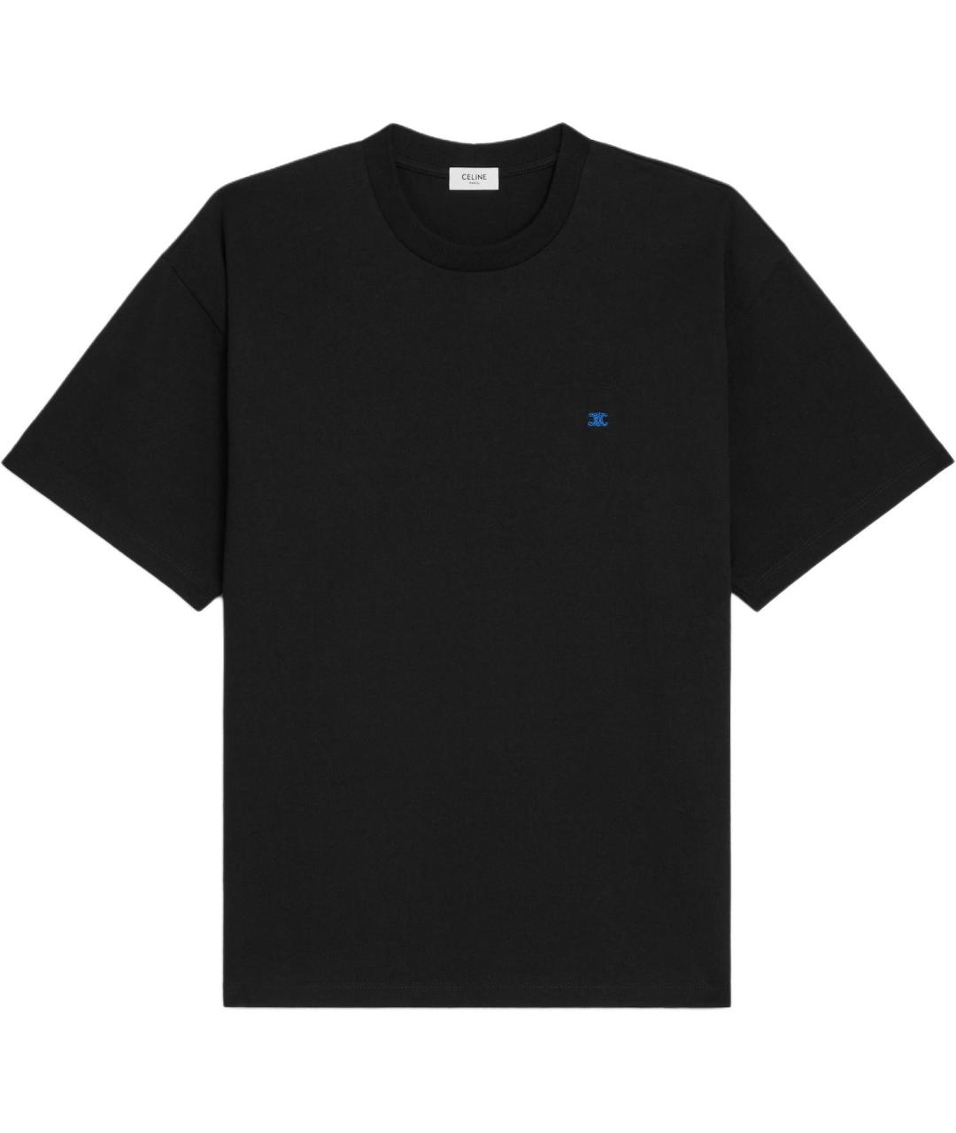 CELINE Черная хлопковая футболка, фото 1