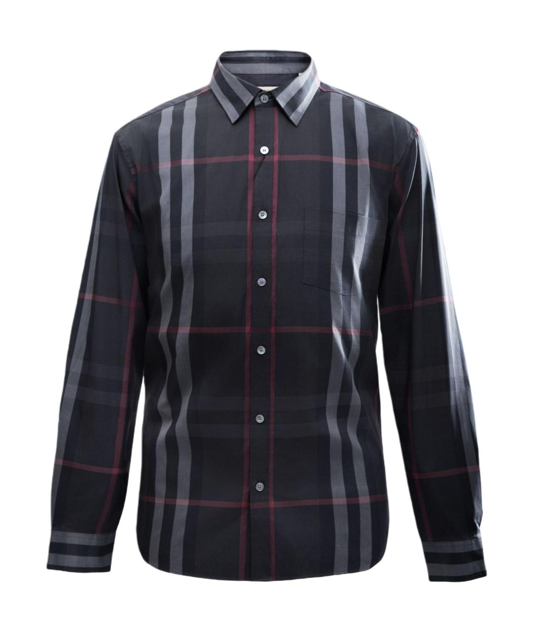 BURBERRY Антрацитовая хлопковая классическая рубашка, фото 1