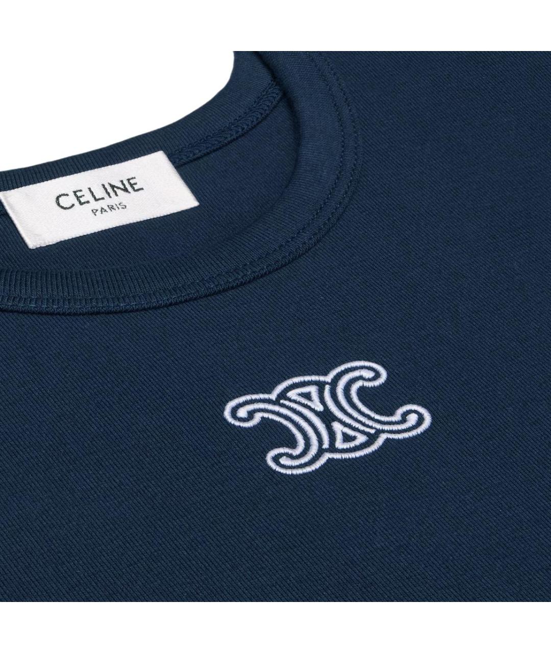 CELINE Синяя футболка, фото 3
