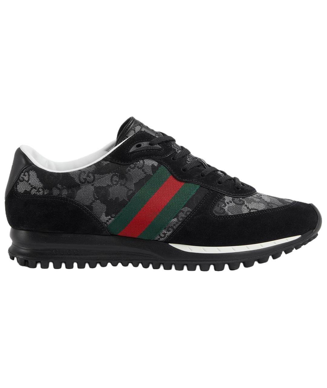 GUCCI Черные низкие кроссовки / кеды, фото 1