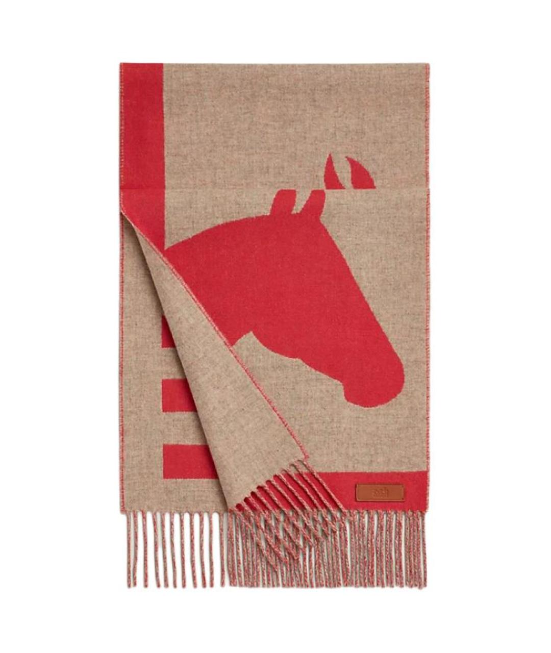 HERMES Бежевый кашемировый шарф, фото 1