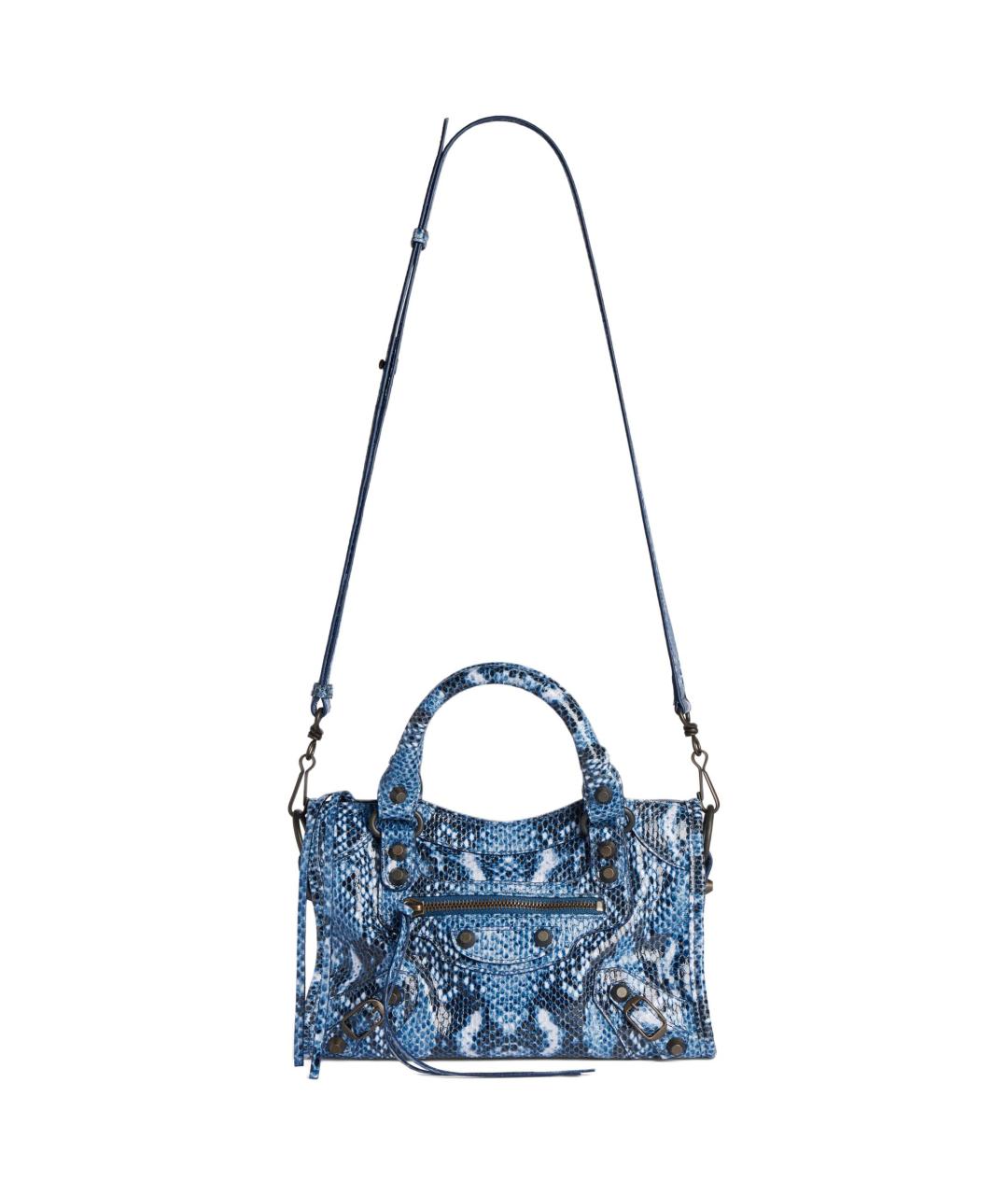 BALENCIAGA Синяя кожаная сумка через плечо, фото 4