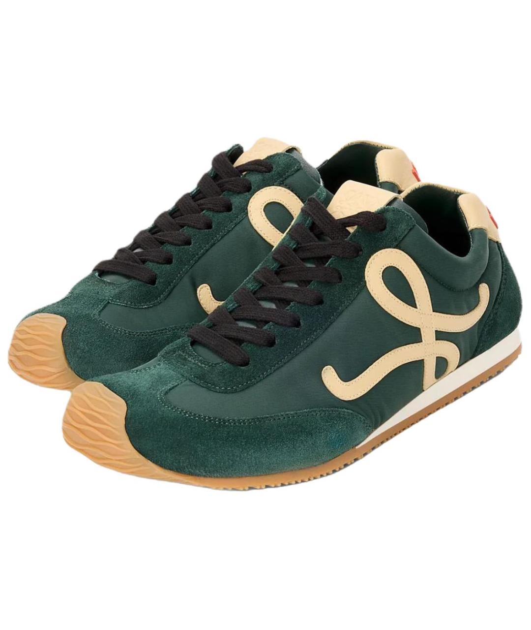 LOEWE Зеленые замшевые кроссовки, фото 3